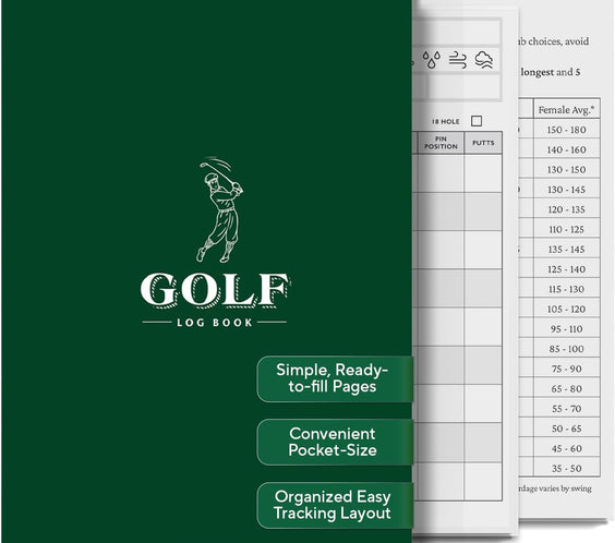 Golf Log Book – Pocket Golf Yardage Book & Golf Score Book – Golf Gifts for Men, Golf Accessories, Golf Tracker & Notebook – Ideal Dad Golf Gift, Golf Score Cards, Boys Golf & Father’S Day Present