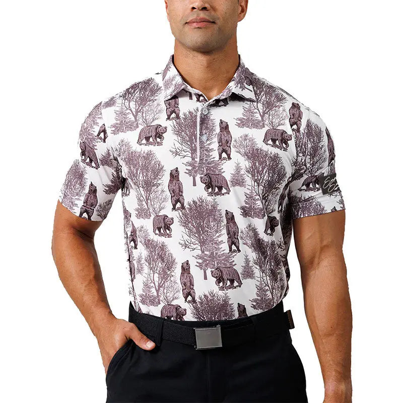Mens Printed Golf Polo Shirt Min butik 2