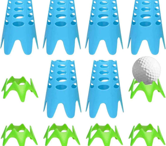 12Pcs Golf Simulator Tees ，Plastic Golf Mat Tees Tools for Outdoor Indoor Winter Turf and Driving Range Home Training Golf Tees(Blue) - North Fairways