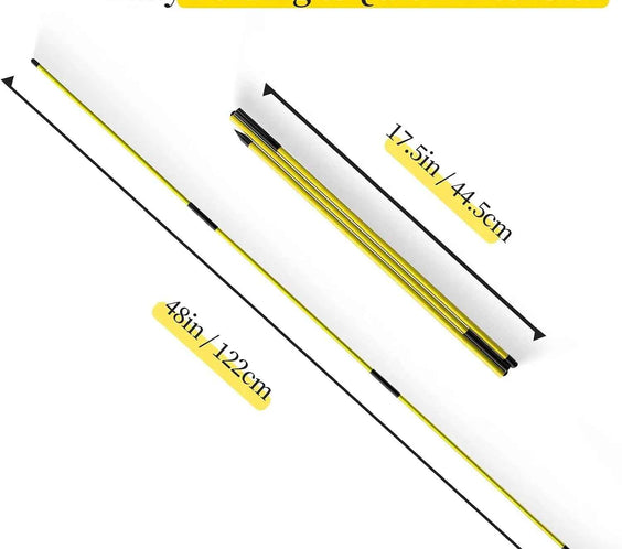 Golf Alignment Stick, 2 Set Golf Alignment Rods, 48" Collapsible Alignment Stick Golf Training Aid for Aiming, Putting, Posture Corrector, Golf Practice Sticks with Clear Tube Case