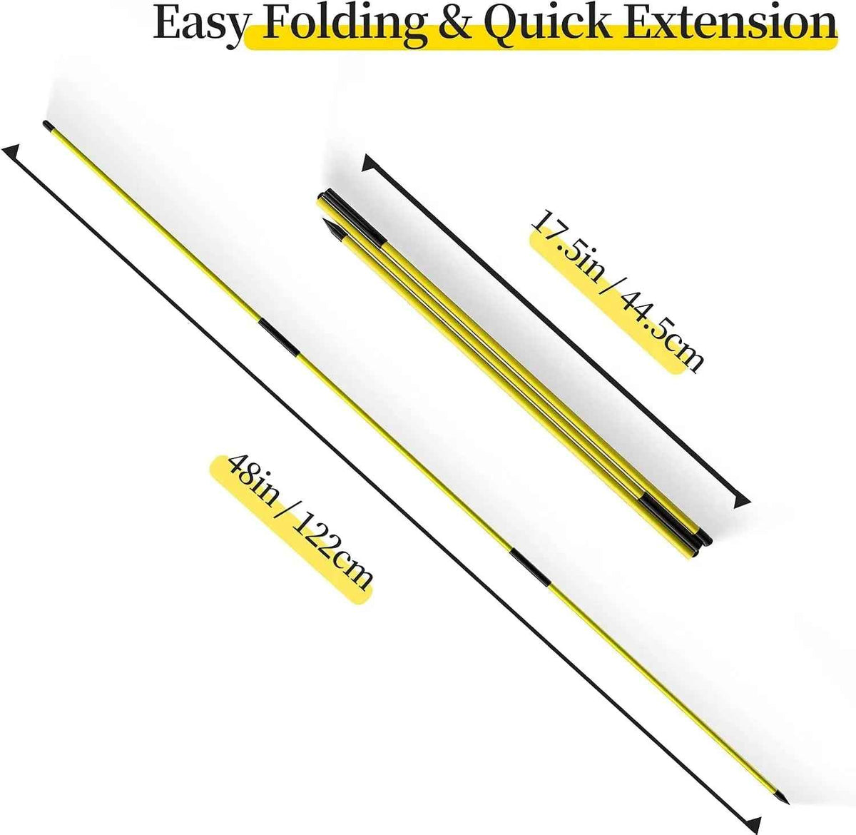 Golf Alignment Stick, 2 Set Golf Alignment Rods, 48" Collapsible Alignment Stick Golf Training Aid for Aiming, Putting, Posture Corrector, Golf Practice Sticks with Clear Tube Case