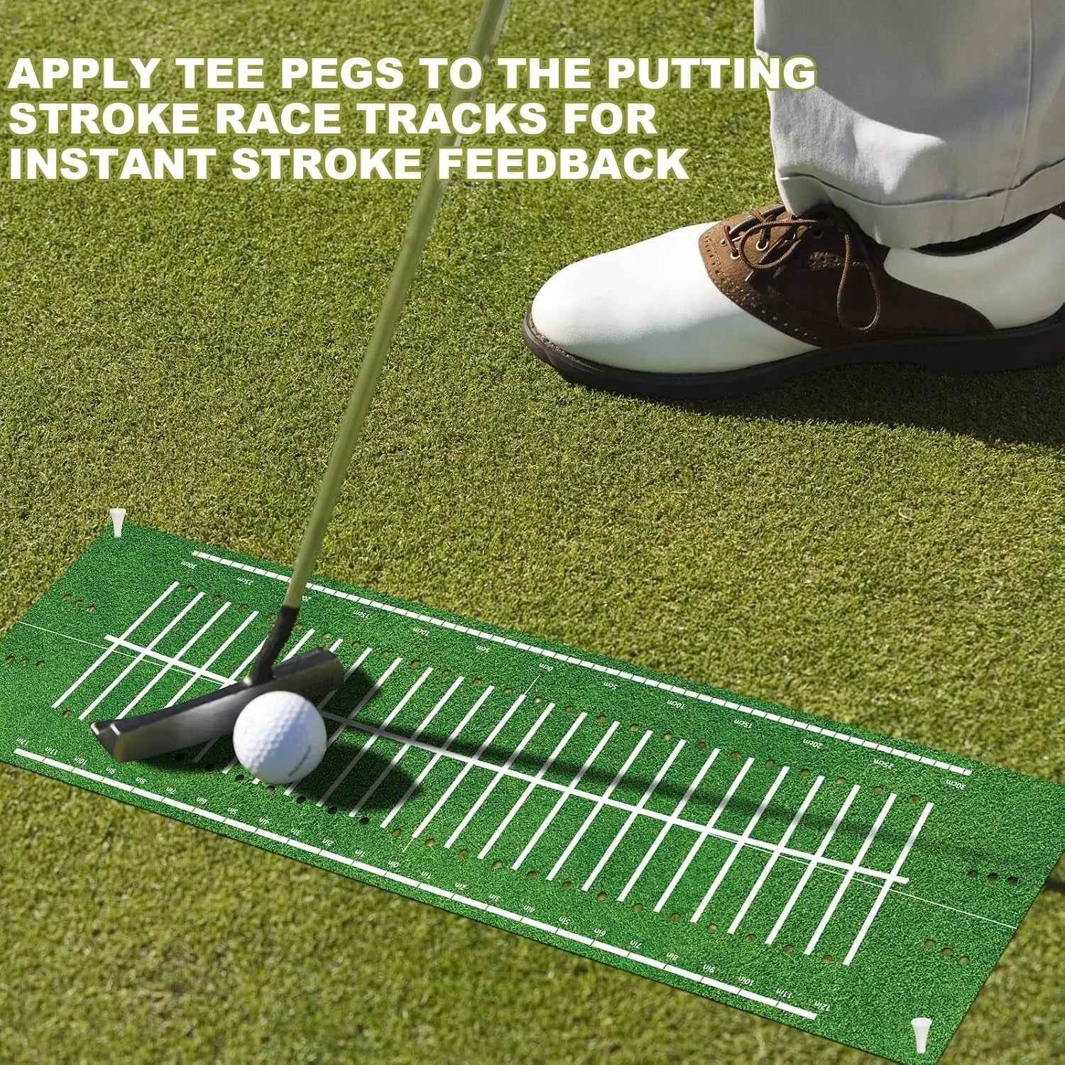 Golf Putting Mat Indoor 30X8.27 Inch Alignment Track