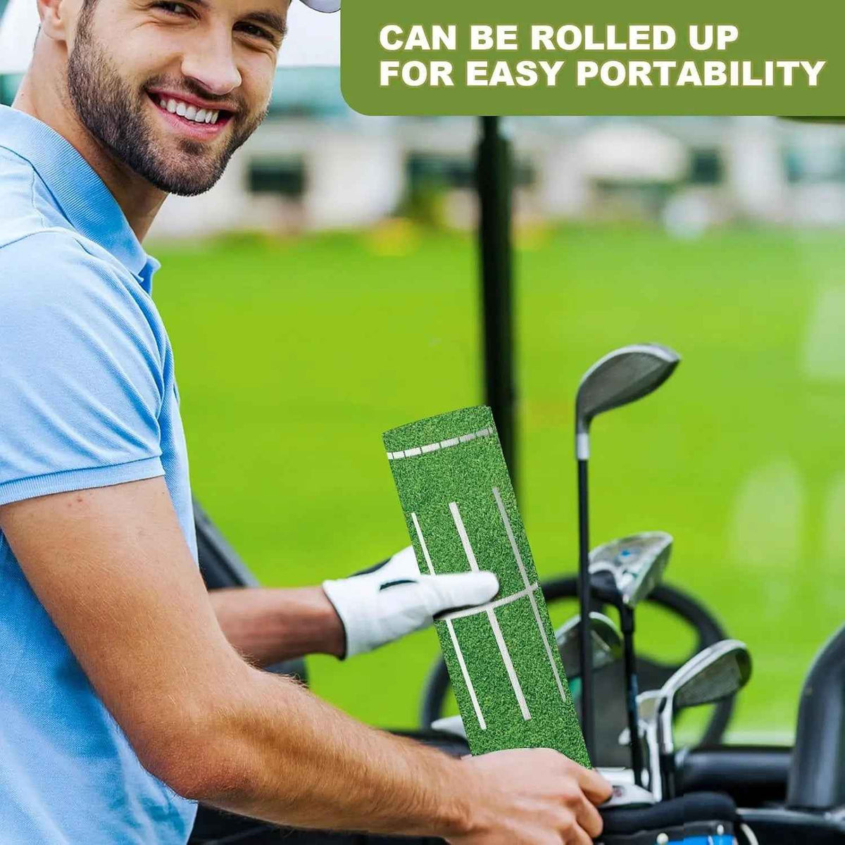 Golf Putting Mat Indoor 30X8.27 Inch Alignment Track