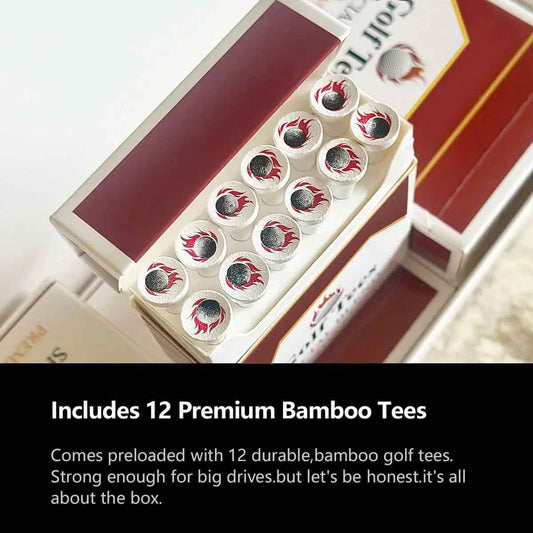 Premium Bamboo Golf Tees | 83Mm (3.25") Wooden Tees | Golf Gifts for Men | Vintage-Style Tee Case Golf Accessories for Men | Funny Golf Accessory for Golfers
