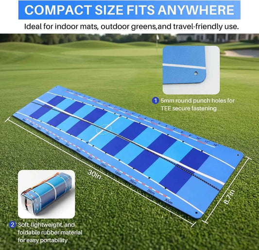 Golf Putting Mat & Golf Stance Training Towel Set, a Golf Putting Practice Aid to Improve Stance and Putting Accuracy - Suitable for Beginners and Golfers Who Need to Improve.