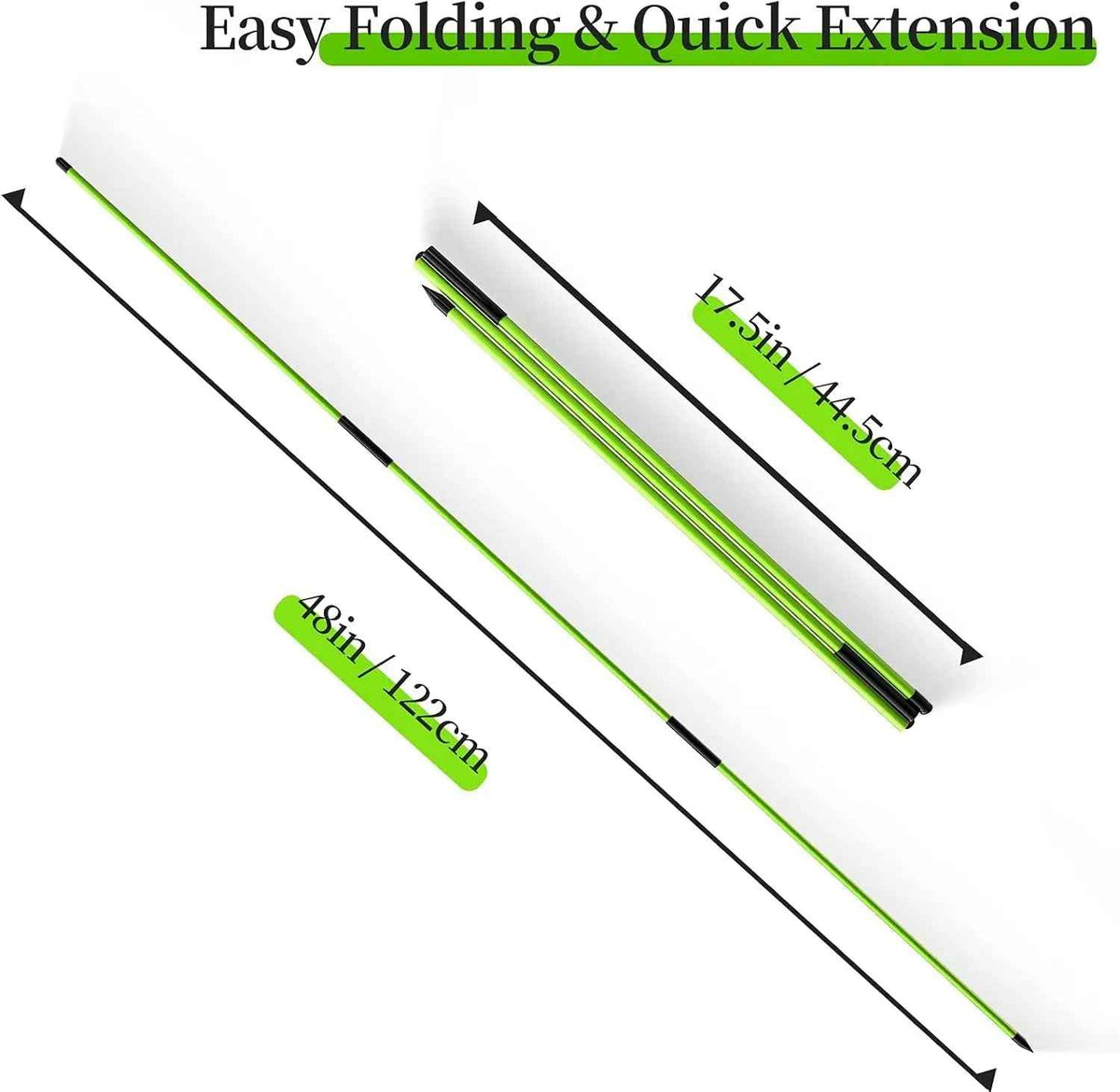 Golf Alignment Stick, 2 Set Golf Alignment Rods, 48" Collapsible Alignment Stick Golf Training Aid for Aiming, Putting, Posture Corrector, Golf Practice Sticks with Clear Tube Case