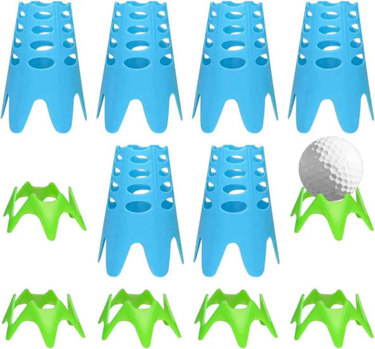 12Pcs Golf Simulator Tees ，Plastic Golf Mat Tees Tools for Outdoor Indoor Winter Turf and Driving Range Home Training Golf Tees(Blue)