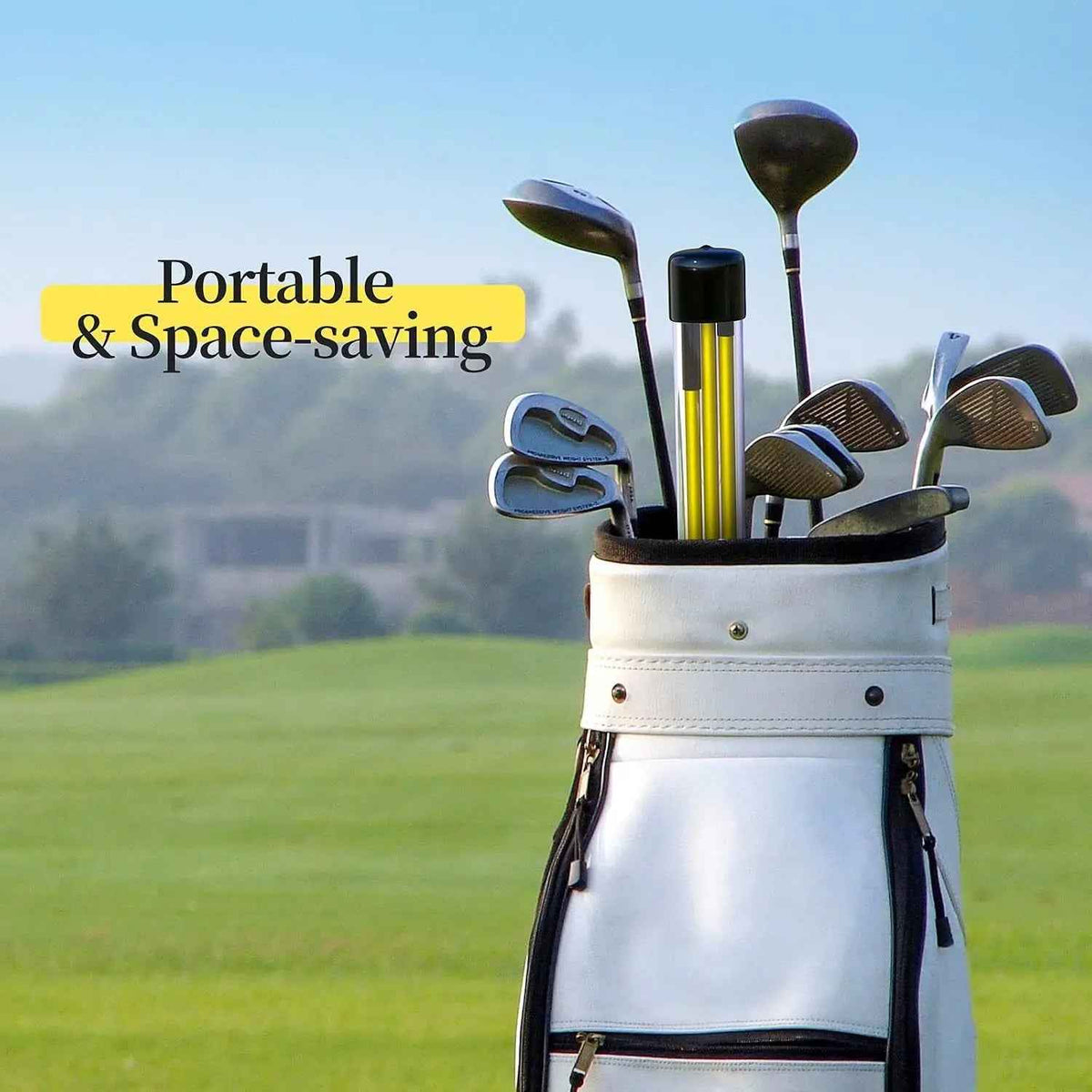 Golf Alignment Stick, 2 Set Golf Alignment Rods, 48" Collapsible Alignment Stick Golf Training Aid for Aiming, Putting, Posture Corrector, Golf Practice Sticks with Clear Tube Case