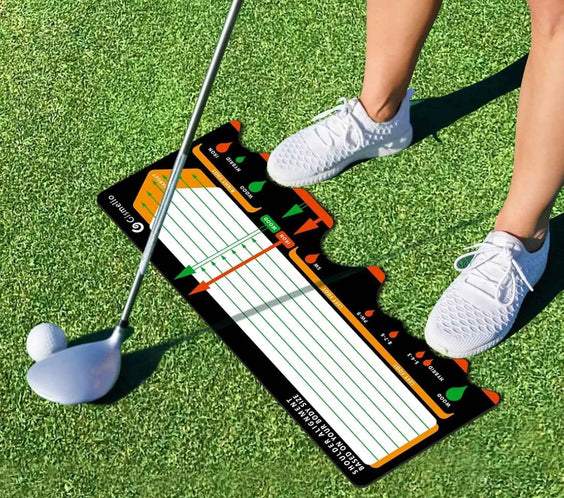 Golf Training Mat for Beginners | Posture Assistance and Entry-Level Stance Corrector Trainer with Golf Training Aid and Practice Mats(Black)