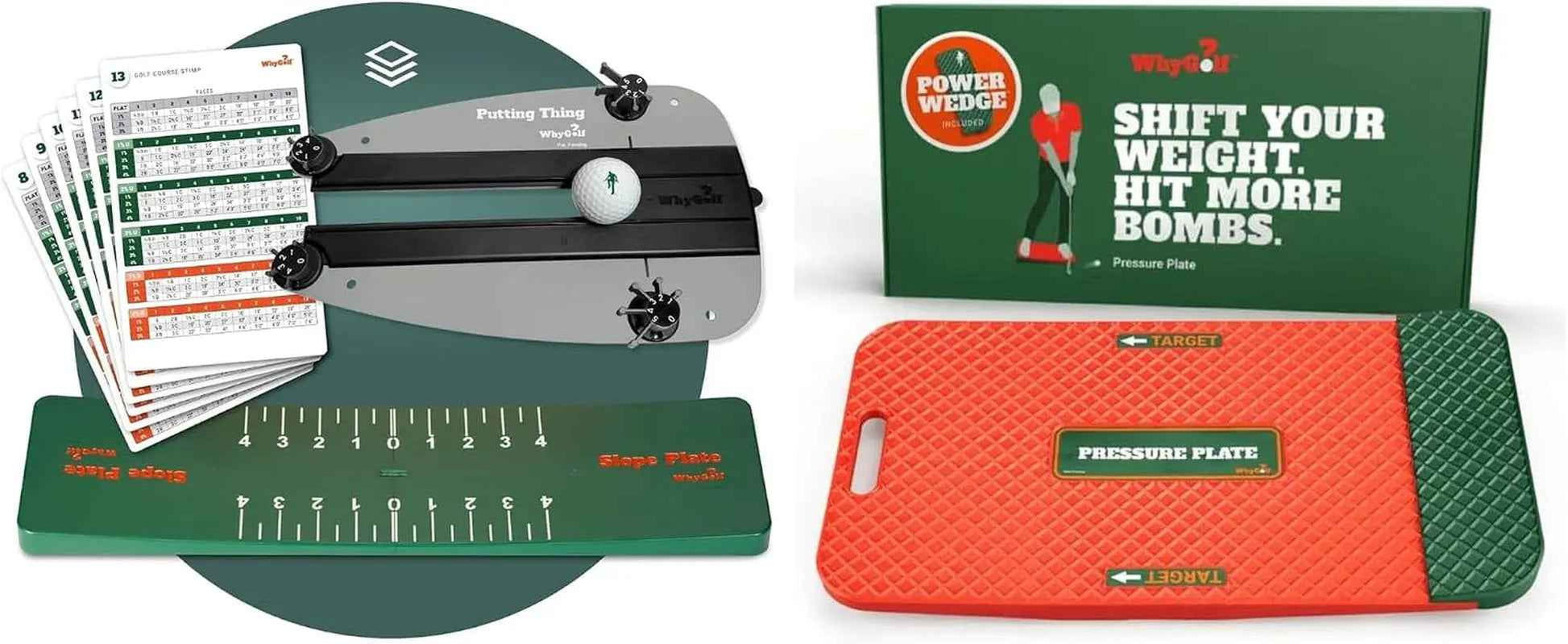 Golf Training Aid Bundle – Includes Putting System for Stroke Accuracy & Swing Trainer Pressure Plate for Weight Shift, Balance, Power, and Swing Control for All Skill Levels