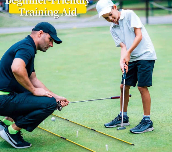 Golf Alignment Stick, 2 Set Golf Alignment Rods, 48" Collapsible Alignment Stick Golf Training Aid for Aiming, Putting, Posture Corrector, Golf Practice Sticks with Clear Tube Case