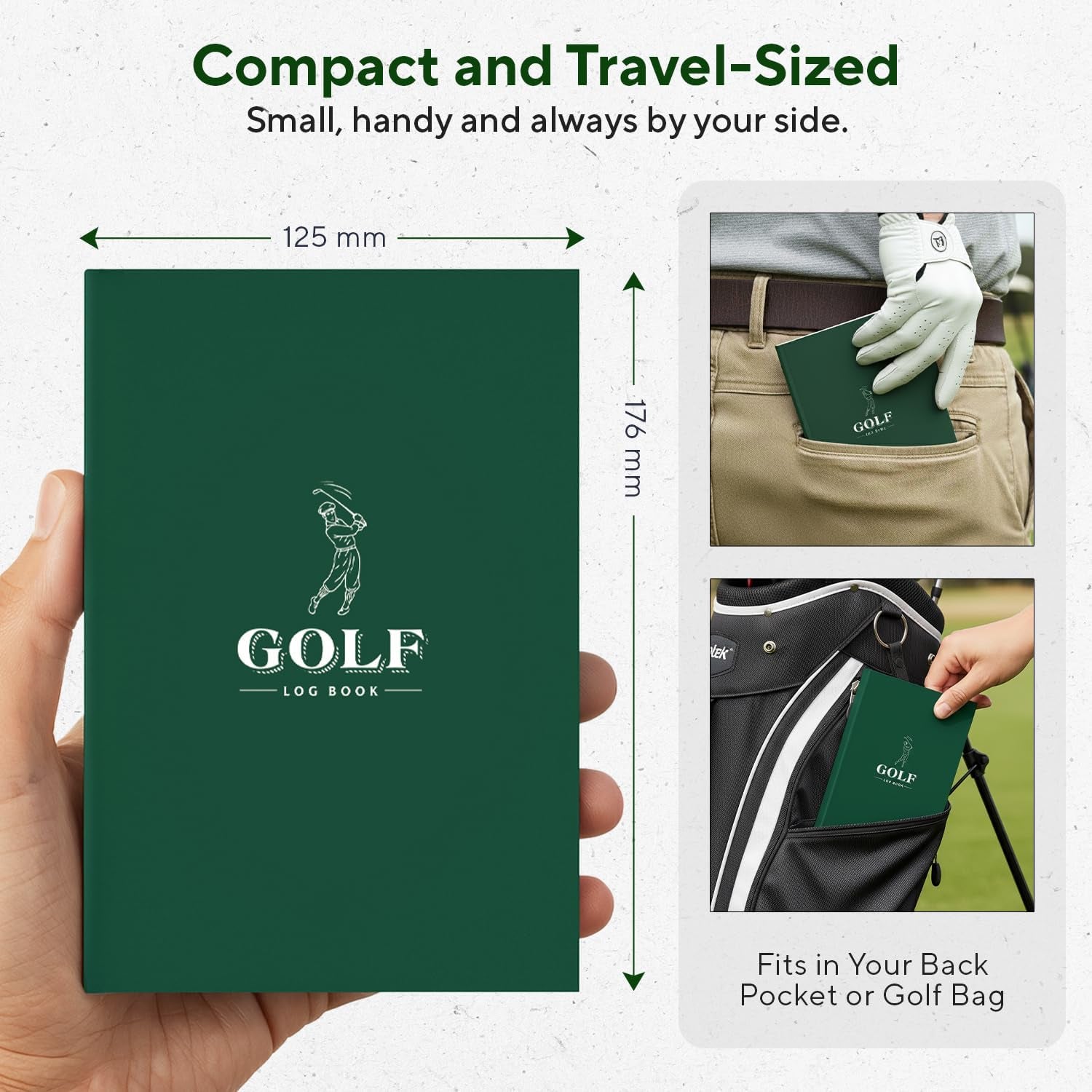 Golf Log Book – Pocket Golf Yardage Book & Golf Score Book – Golf Gifts for Men, Golf Accessories, Golf Tracker & Notebook – Ideal Dad Golf Gift, Golf Score Cards, Boys Golf & Father’S Day Present
