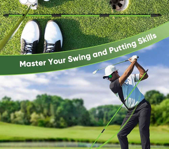Jsikan Pro Golf Alignment Sticks System with Holder Angle Plate, Golf Trainer Aid Teaching Equipment for Aiming, Putting, Swing, Essentials Golf Gifts Accessories for Men and Women