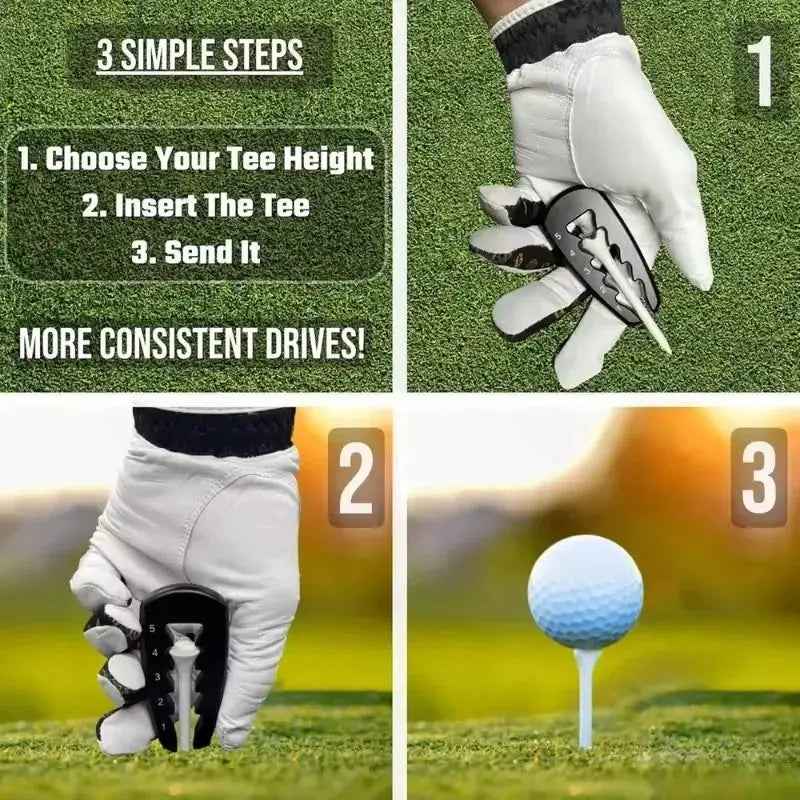 Adjustable Golf Tee Height Tool Precision Tee Height Setter for Consistent Swings, Durable Design, Easy-To-Use Golf Training Aid