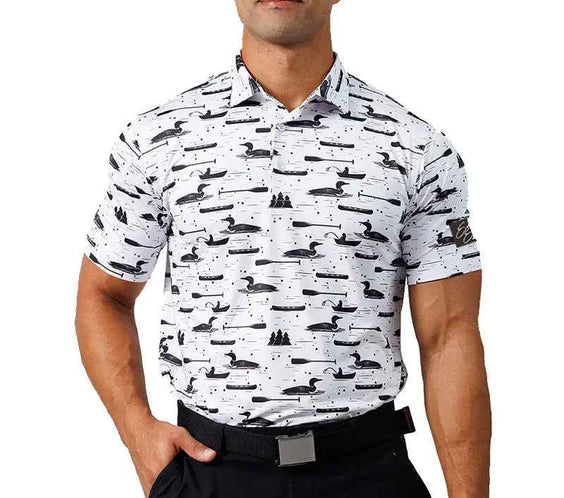 Mens Printed Golf Polo Shirt