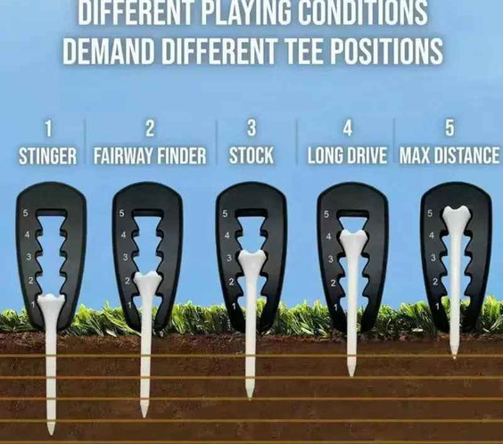 Adjustable Golf Tee Height Tool Precision Tee Height Setter for Consistent Swings, Durable Design, Easy-To-Use Golf Training Aid - North Fairways