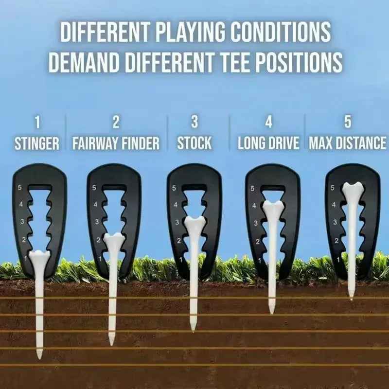 Adjustable Golf Tee Height Tool Precision Tee Height Setter for Consistent Swings, Durable Design, Easy-To-Use Golf Training Aid - North Fairways