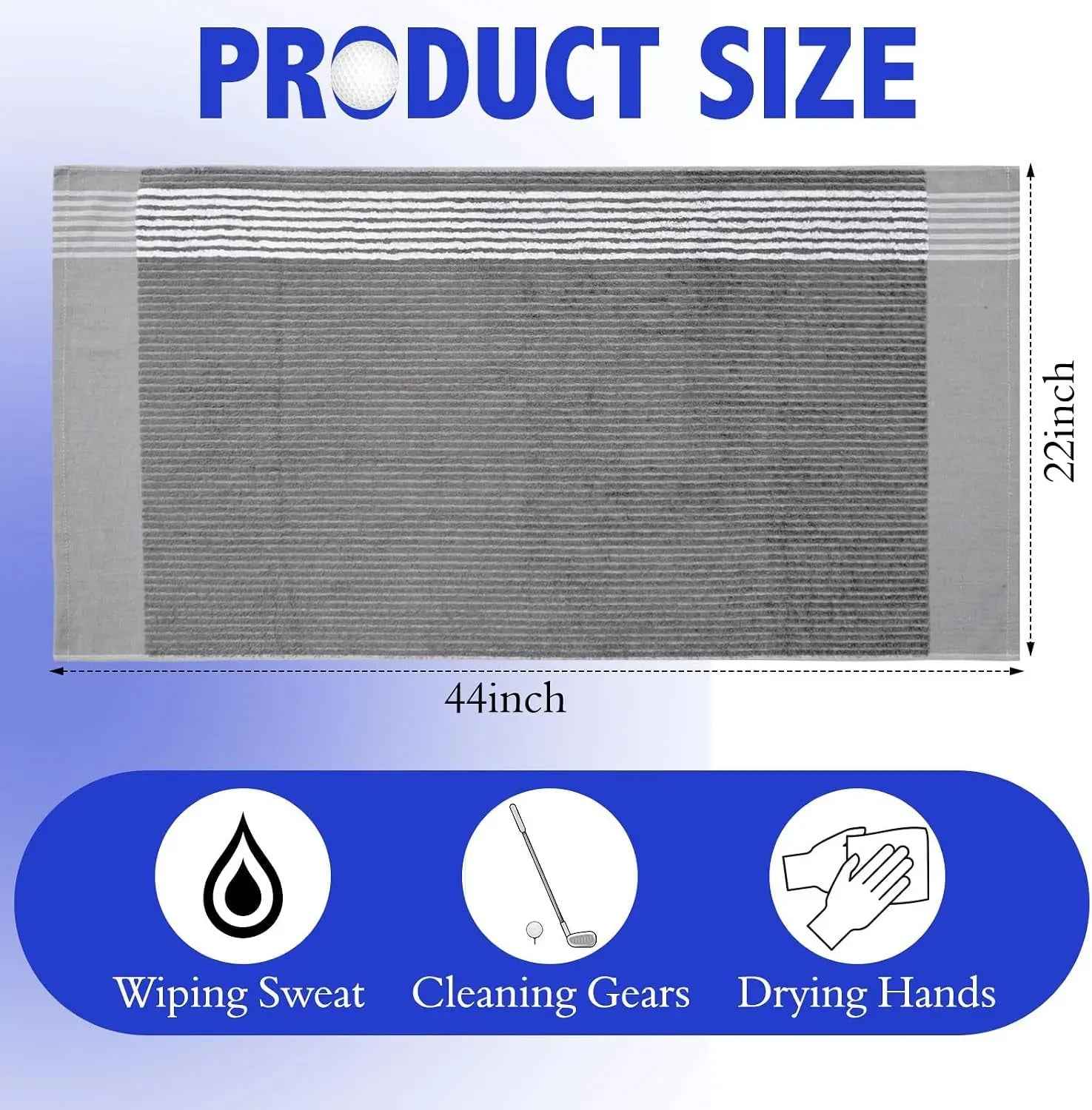 Golf Towel 22" X 44" Cotton Caddy Towel