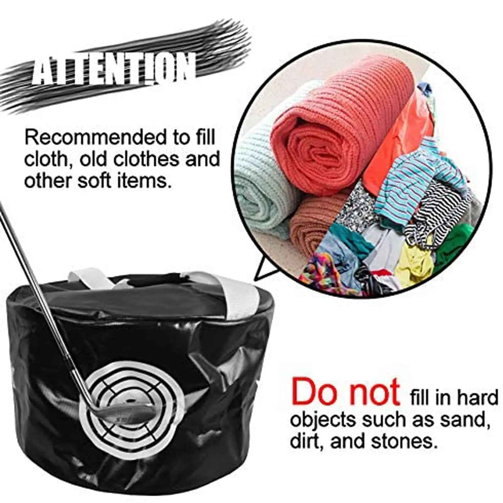 Golf Portable Multi-Functional Hitting Bag Golf Ball Impact Bag Swing Training Aid Beginner Assistant