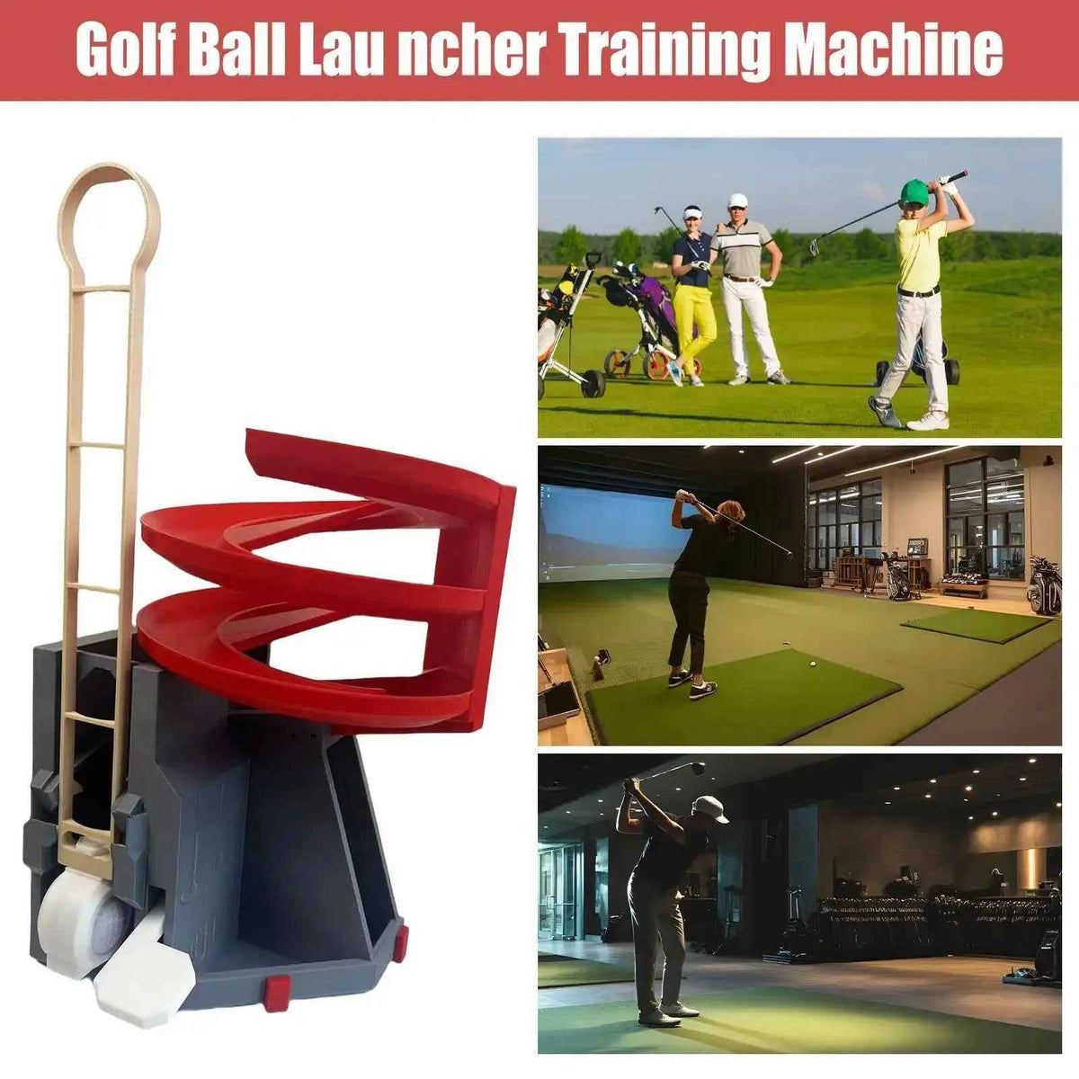 Automatic Golf Ball Tee up Machine Golf Ball Dispenser Golf Swing Training Launcher Non-Powered Golf Simulator for Golf Training - North Fairways