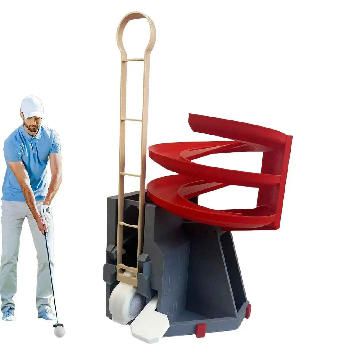 Automatic Golf Ball Tee up Machine Golf Ball Dispenser Golf Swing Training Launcher Non-Powered Golf Simulator for Golf Training - North Fairways