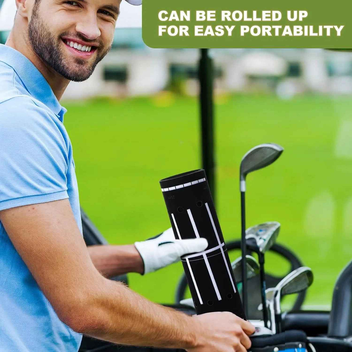 Golf Putting Mat Indoor 30X8.27 Inch Alignment Track