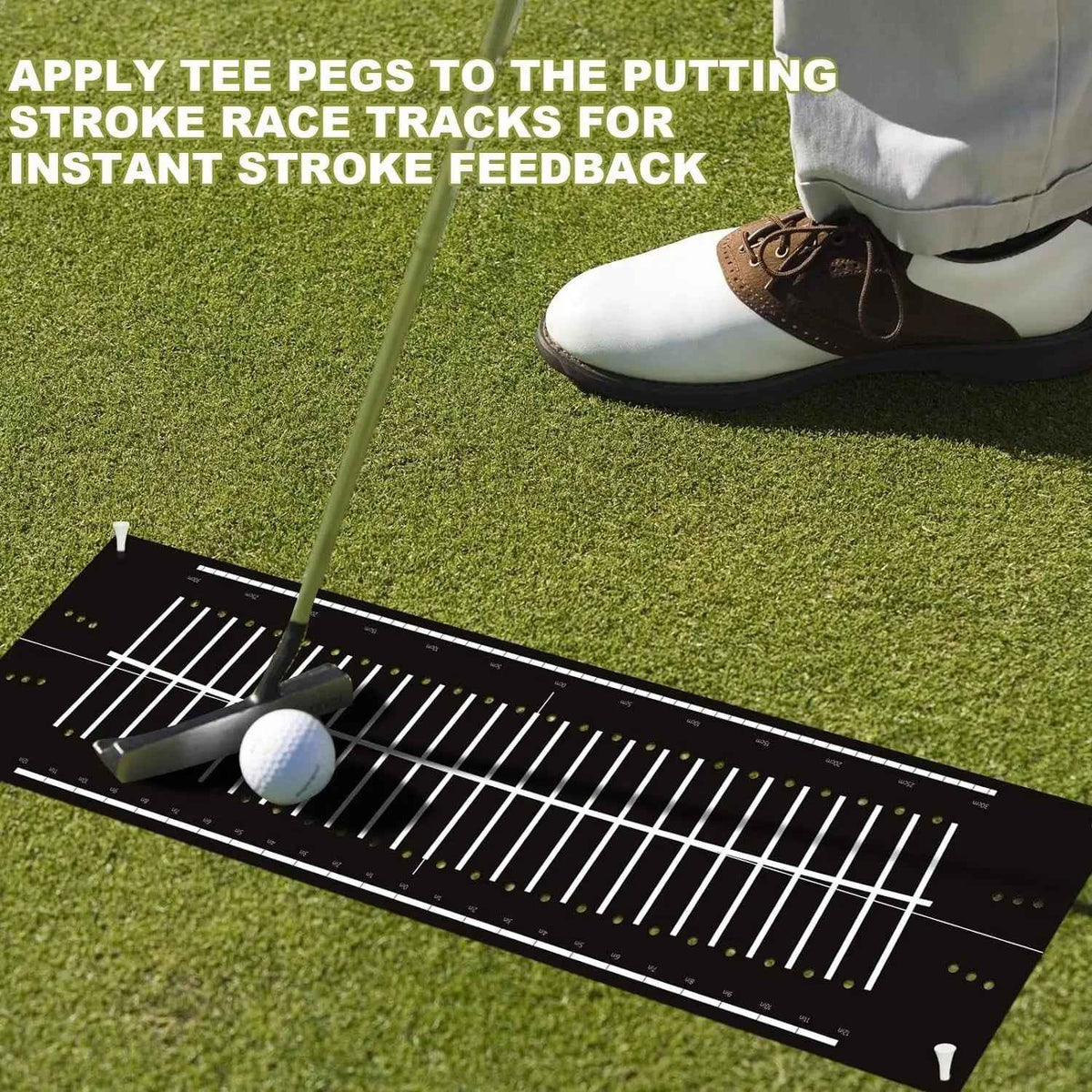 Golf Putting Mat Indoor 30X8.27 Inch Alignment Track