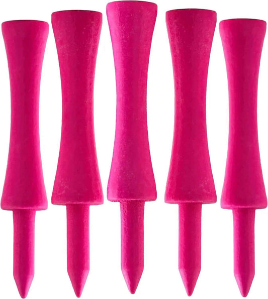 X100 Pcs Bamboo Pink Castle Golf Tees 59Mm Biodegradable Eco Friendly Sustainable