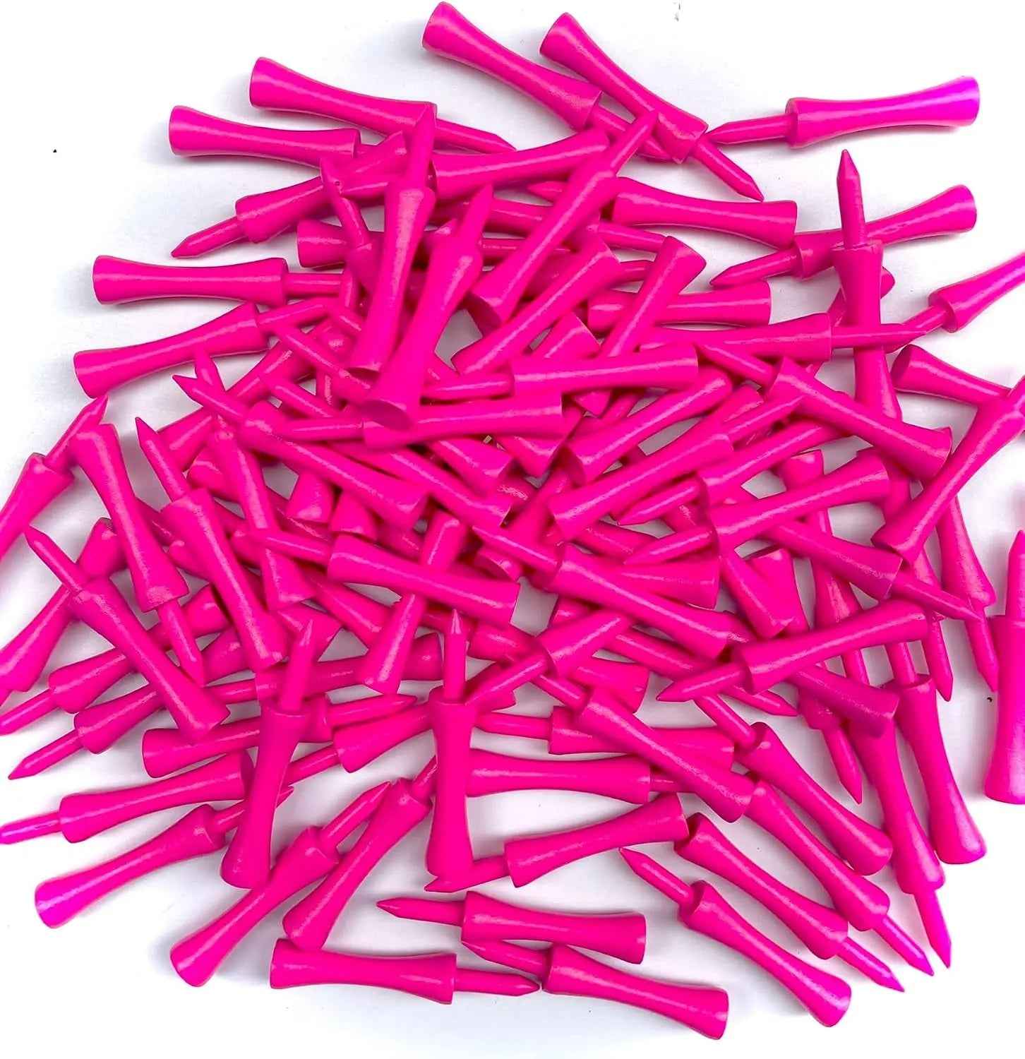 X100 Pcs Bamboo Pink Castle Golf Tees 59Mm Biodegradable Eco Friendly Sustainable