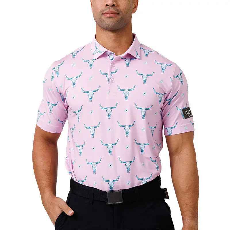Mens Printed Golf Polo Shirt