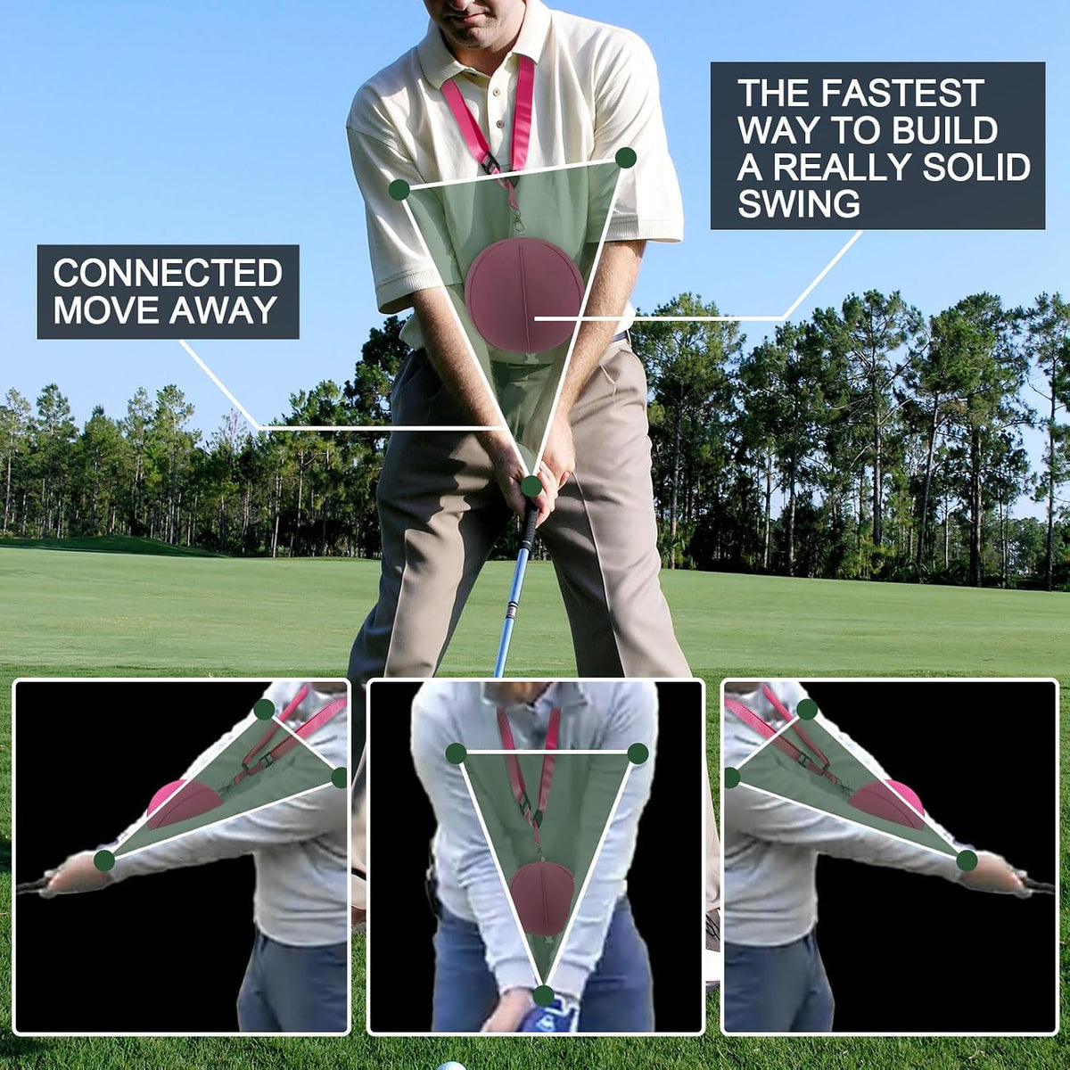 Smart Ball Golf Training Aid - Swing Trainer Aids Impact Golf Balls Arms Forearm Elbow between Posture Teaching Practice Equipment Tool