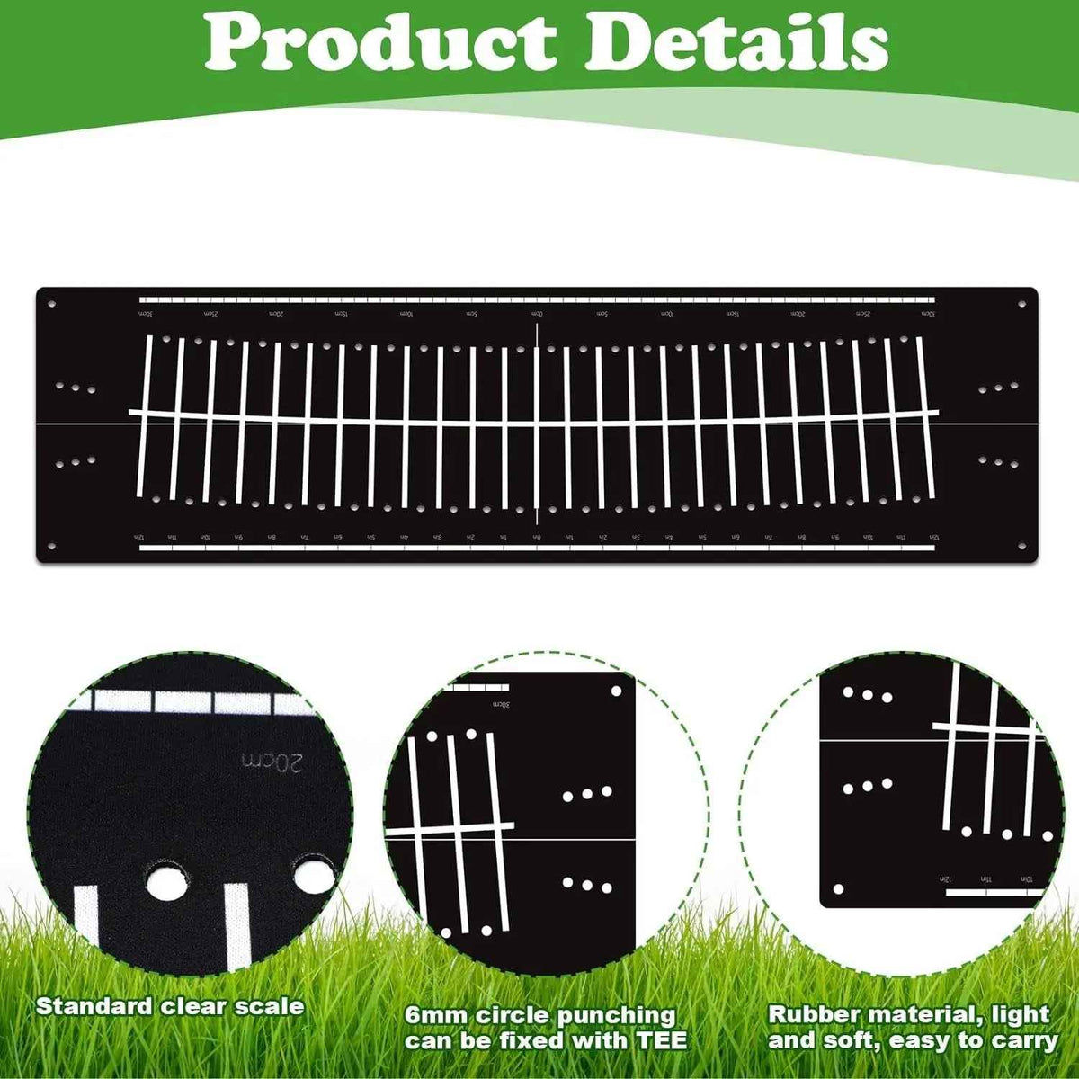 Golf Putting Mat Indoor 30X8.27 Inch Alignment Track