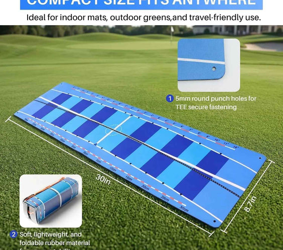 Golf Putting Mat & Golf Stance Training Towel Set, a Golf Putting Practice Aid to Improve Stance and Putting Accuracy - Suitable for Beginners and Golfers Who Need to Improve. - North Fairways