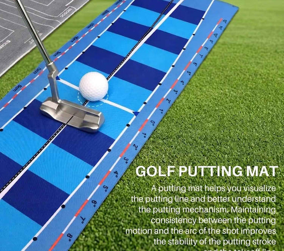 Golf Putting Mat & Golf Stance Training Towel Set, a Golf Putting Practice Aid to Improve Stance and Putting Accuracy - Suitable for Beginners and Golfers Who Need to Improve. - North Fairways