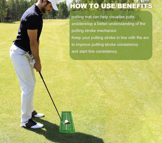 Golf Putting Mat Indoor 30X8.27 Inch Alignment Track - North Fairways