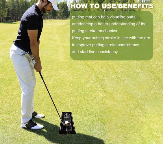 Golf Putting Mat Indoor 30X8.27 Inch Alignment Track - North Fairways