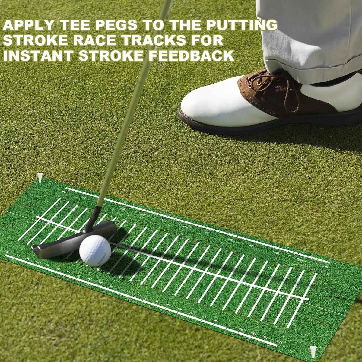 Golf Putting Mat Indoor 30X8.27 Inch Alignment Track - North Fairways