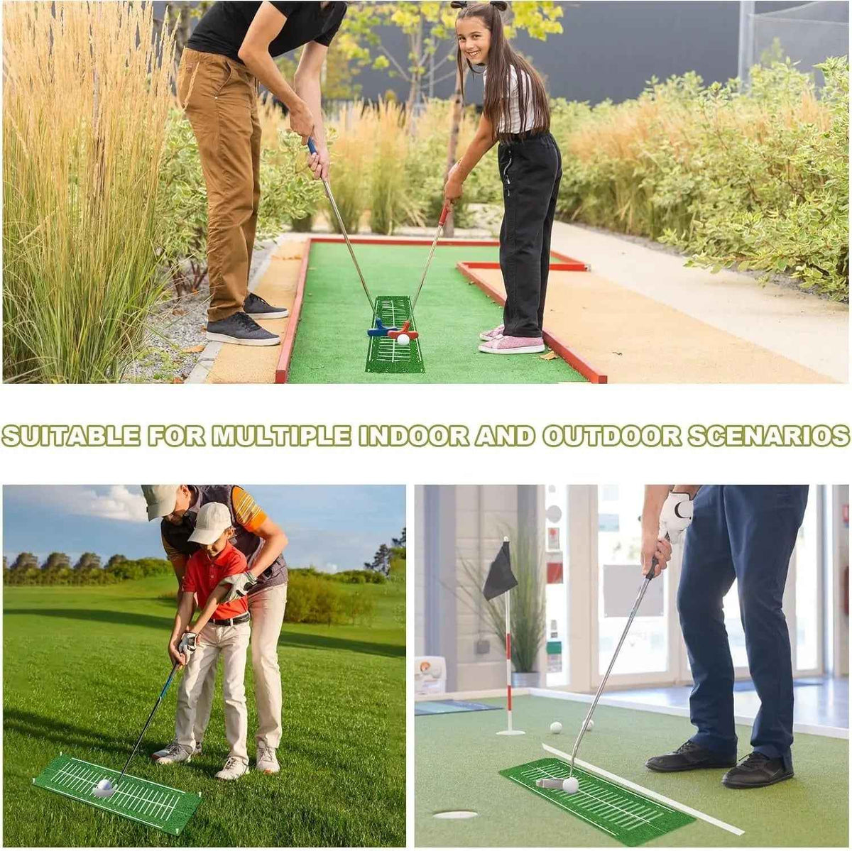 Golf Putting Mat Indoor 30X8.27 Inch Alignment Track - North Fairways