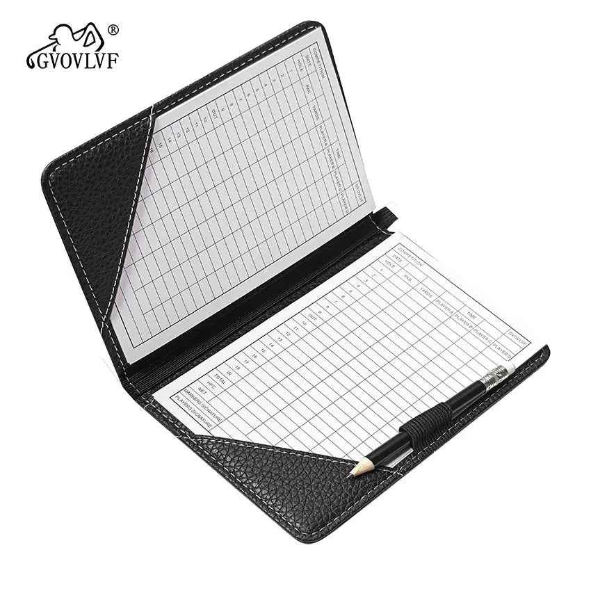 Golf Scorecard Holder with Golf Stat Tracker Sheet Premium Leather Golf Scorecard Book Golf Yardage Book Cover Gifts for Golfers - North Fairways