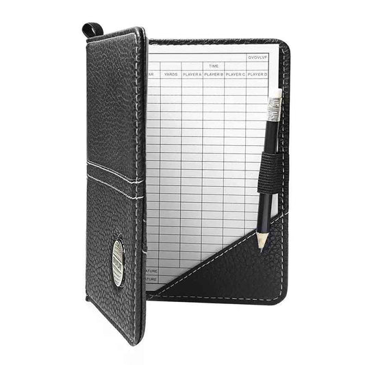 Golf Scorecard Holder with Golf Stat Tracker Sheet Premium Leather Golf Scorecard Book Golf Yardage Book Cover Gifts for Golfers - North Fairways