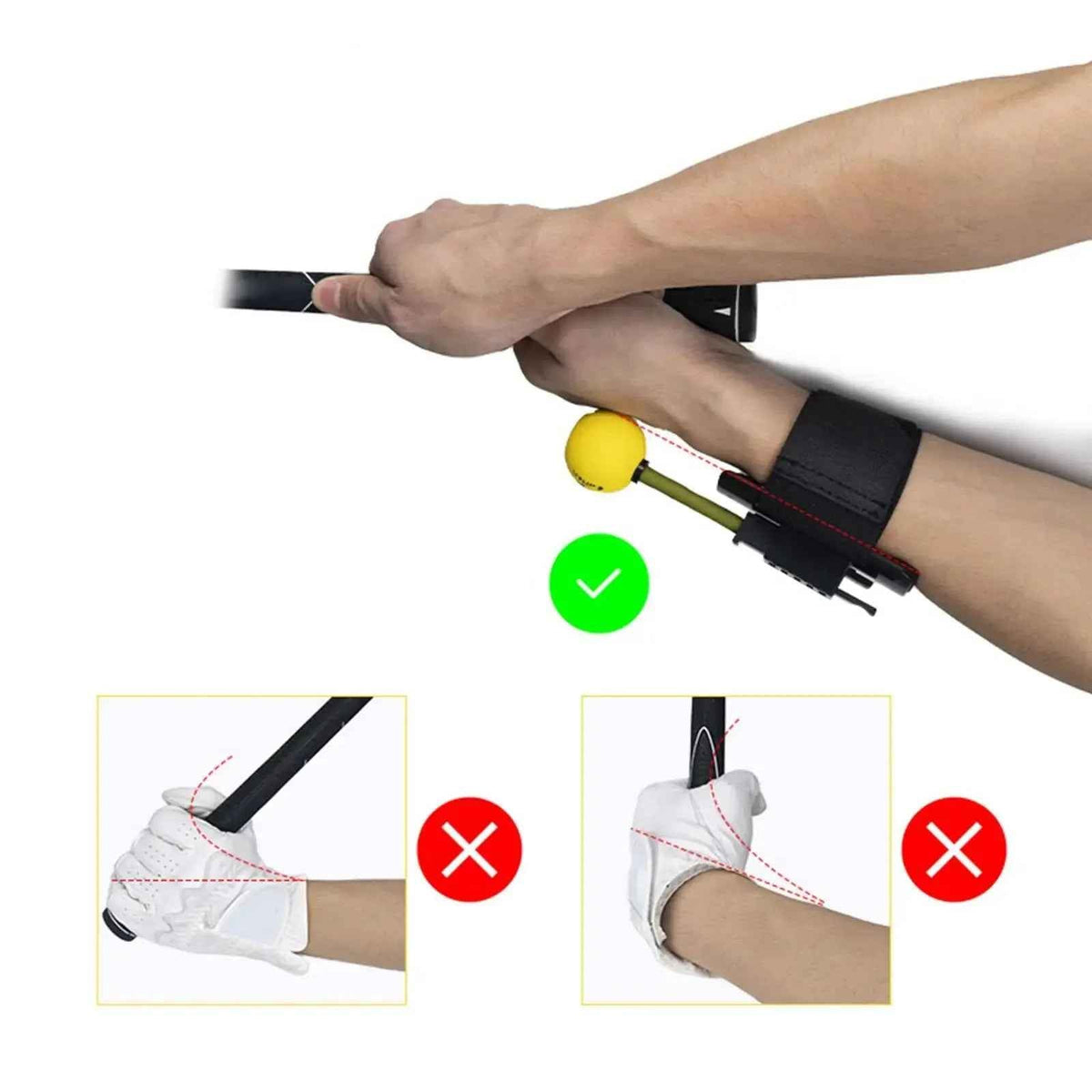 Golf Swing Correction Teaching Supplies Practice Tool Golf Corrector for Professionals Advanced Players Outdoor Sports Beginners - North Fairways