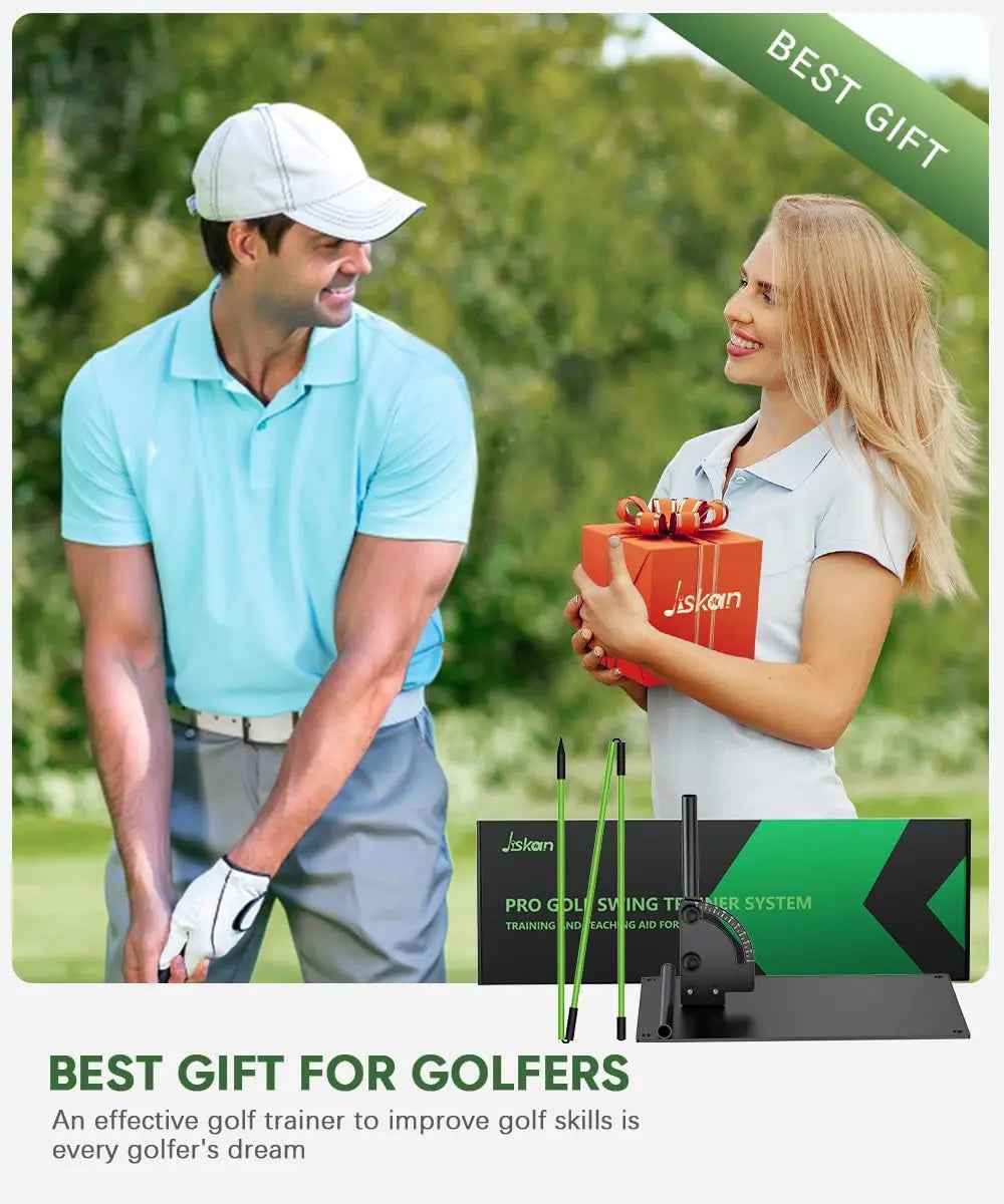 Jsikan Pro Golf Alignment Sticks System with Holder Angle Plate, Golf Trainer Aid Teaching Equipment for Aiming, Putting, Swing, Essentials Golf Gifts Accessories for Men and Women - North Fairways