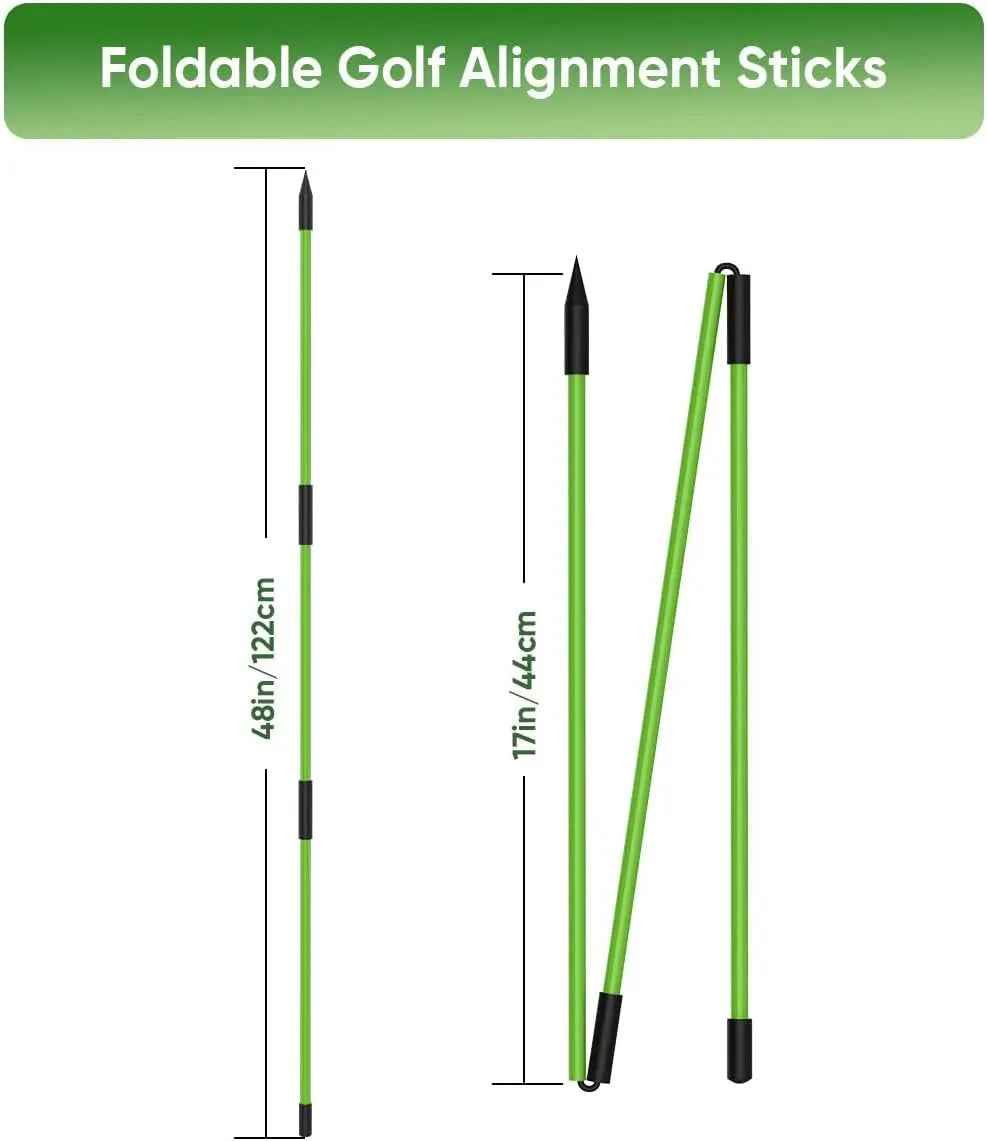 Jsikan Pro Golf Alignment Sticks System with Holder Angle Plate, Golf Trainer Aid Teaching Equipment for Aiming, Putting, Swing, Essentials Golf Gifts Accessories for Men and Women - North Fairways