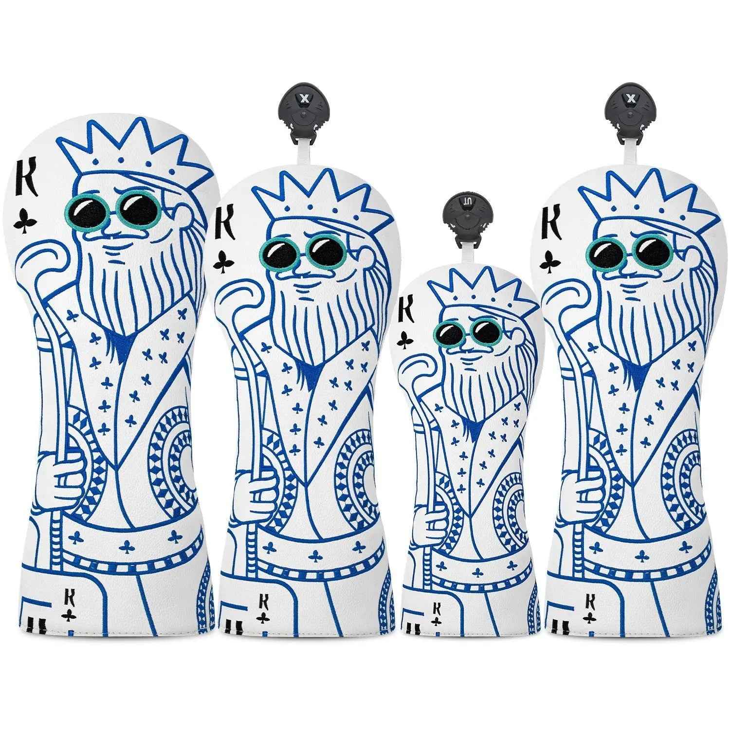Playing Card Series Golf Club Cover Set JQK Creative PU Leather Golf Head Protector