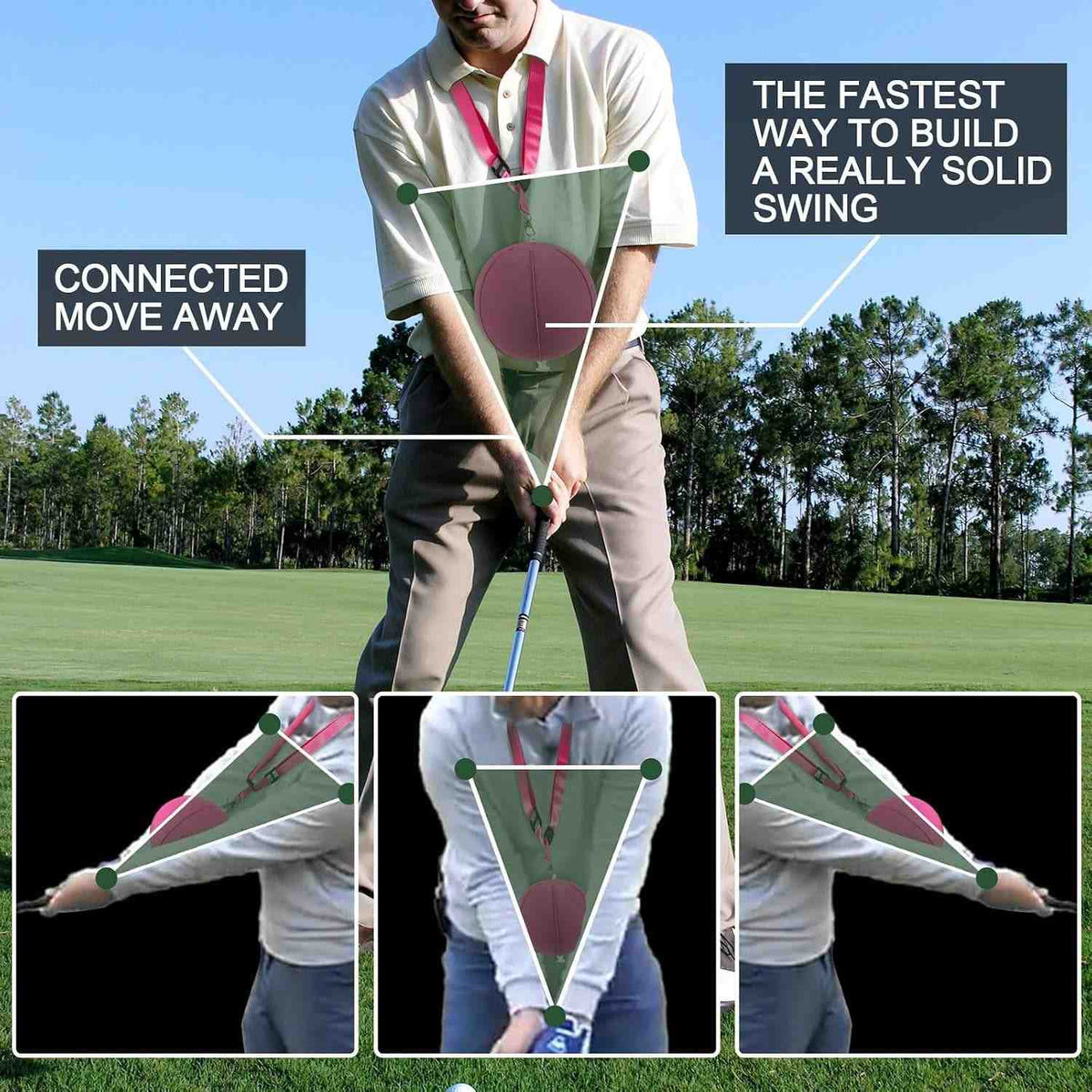 Smart Ball Golf Training Aid - Swing Trainer Aids Impact Golf Balls Arms Forearm Elbow between Posture Teaching Practice Equipment Tool - North Fairways